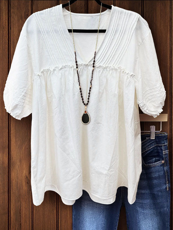 Women's top | Cotton Top With Ruched Details |theivyboutique – Southern Ivy  Boutique