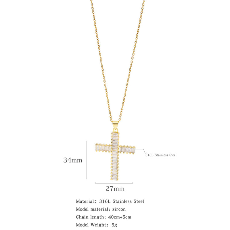 Charm Religious Cross Pendant Necklace