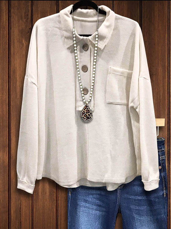 Pure Lapel Button Patch Pocket Top