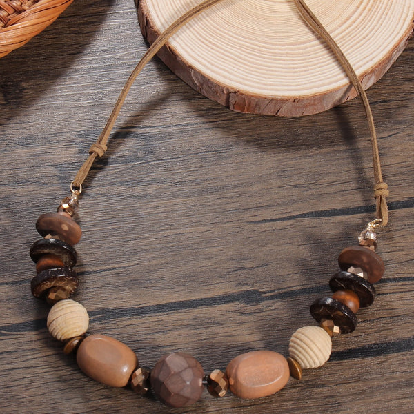 Ethnic Versatile Wooden Beads Necklace