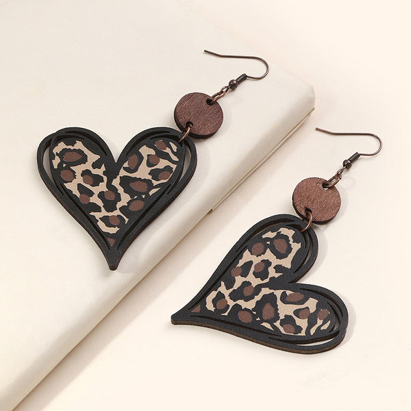 Leopard Heart Earrings