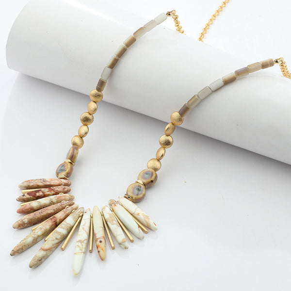 Geometric Natural Stone Chain