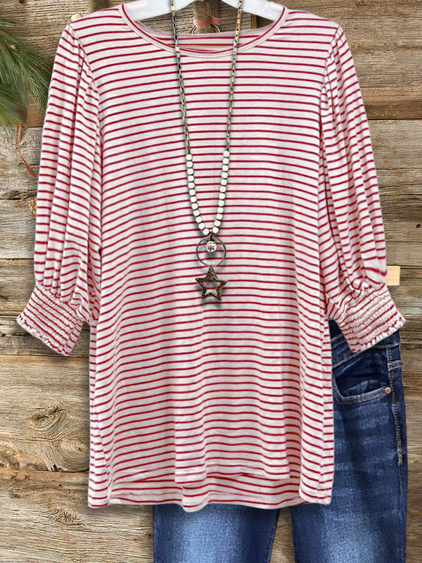 Classic Striped Casual Blouse