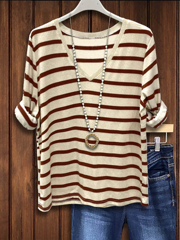 Classic Striped Versatile Casual Top