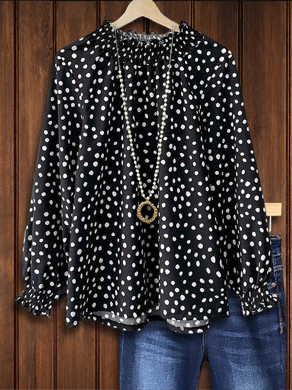 Polka Dot Versatile Casual Blouse