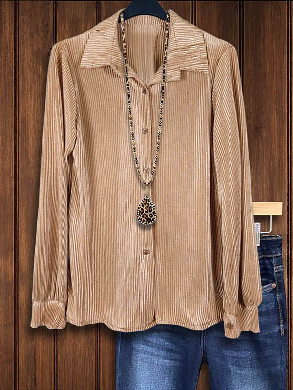 Solid Color Pit Strip Casual Blouse