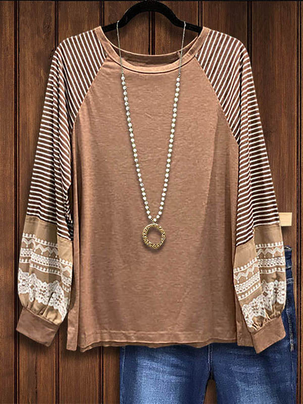 Striped Patchwork Casual Top