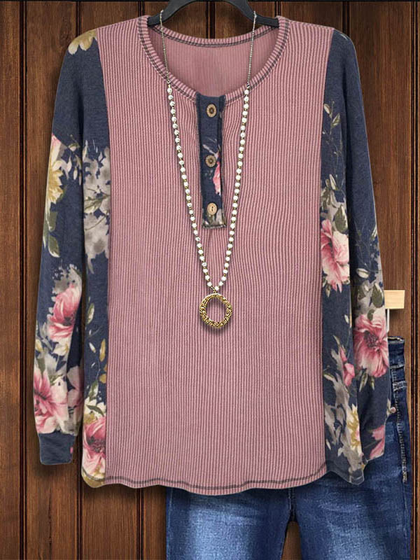 Floral Patchwork Casual Top