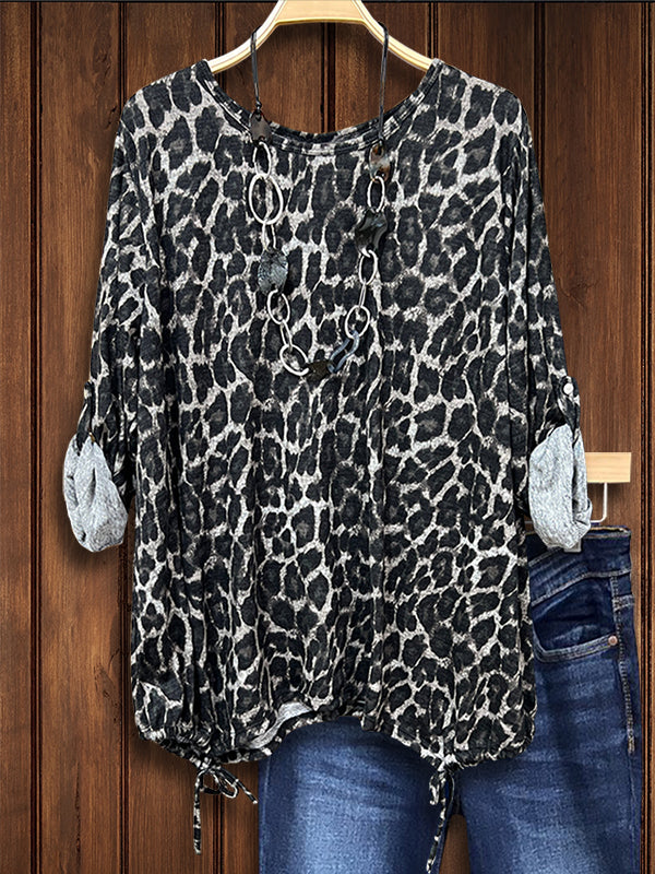 Stylish Leopard Print Casual Top