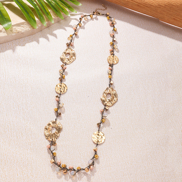 Beaded Braided Fashion Long Necklace