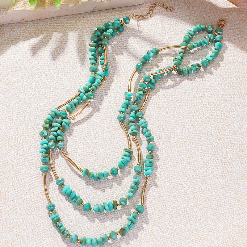 Vintage Blue Turquoise Layered Necklace