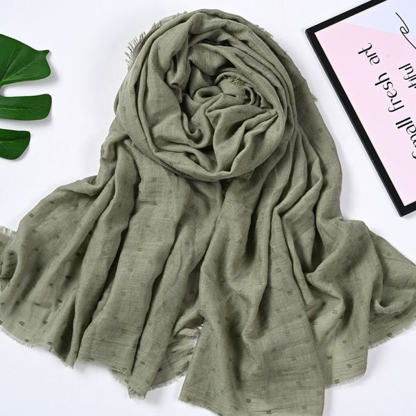 Soft Candy Color Cotton And Linen Scarf