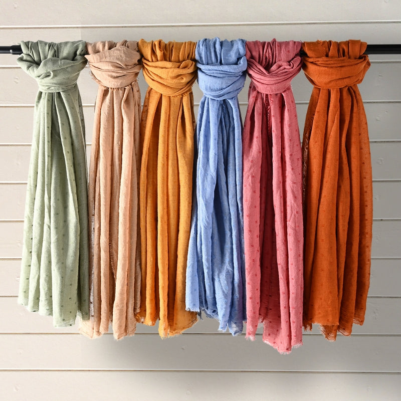 Soft Candy Color Cotton And Linen Scarf