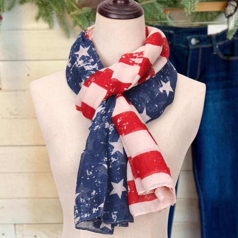 Comfy Vintage STARS & STRIPES Infinity Scarf