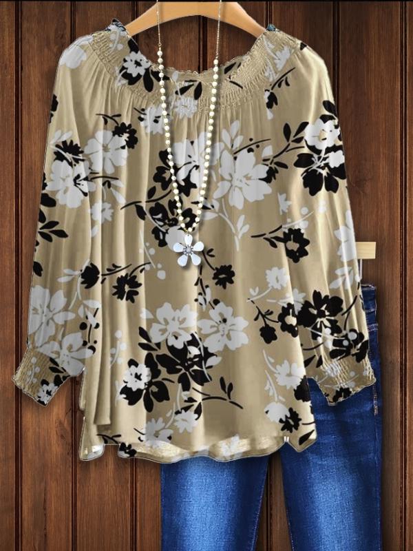 Beige Lily Flower Top