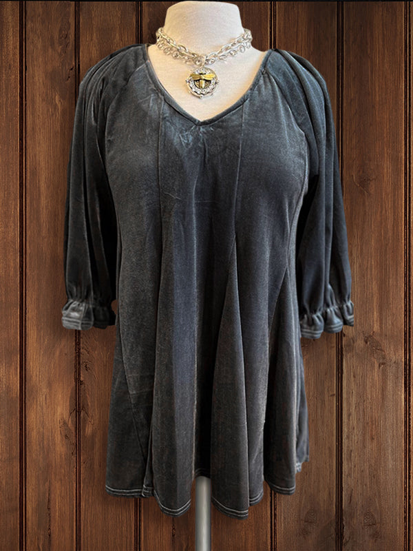 Grey Velvet Swing Top