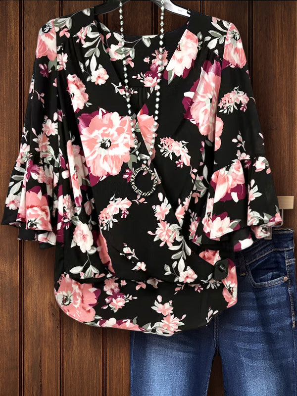 Elegant Floral Print Top