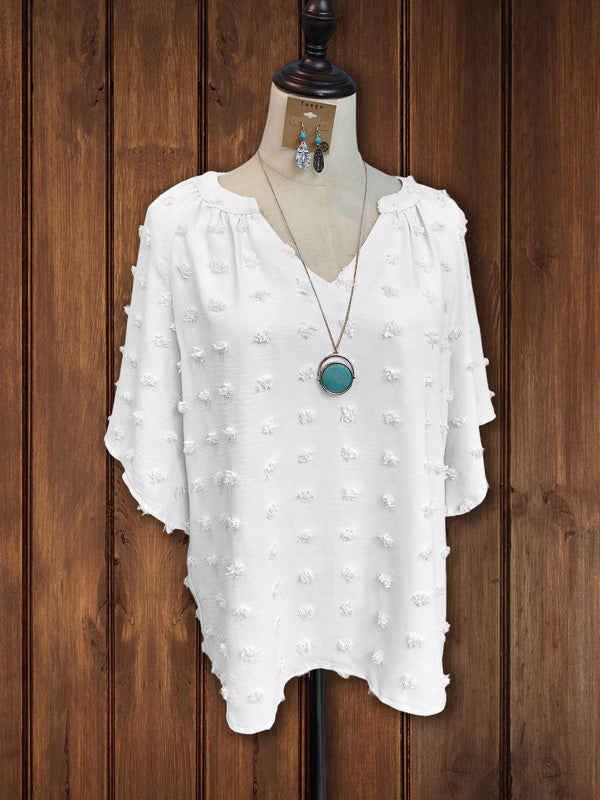 Dot Flowy Sleeve Top