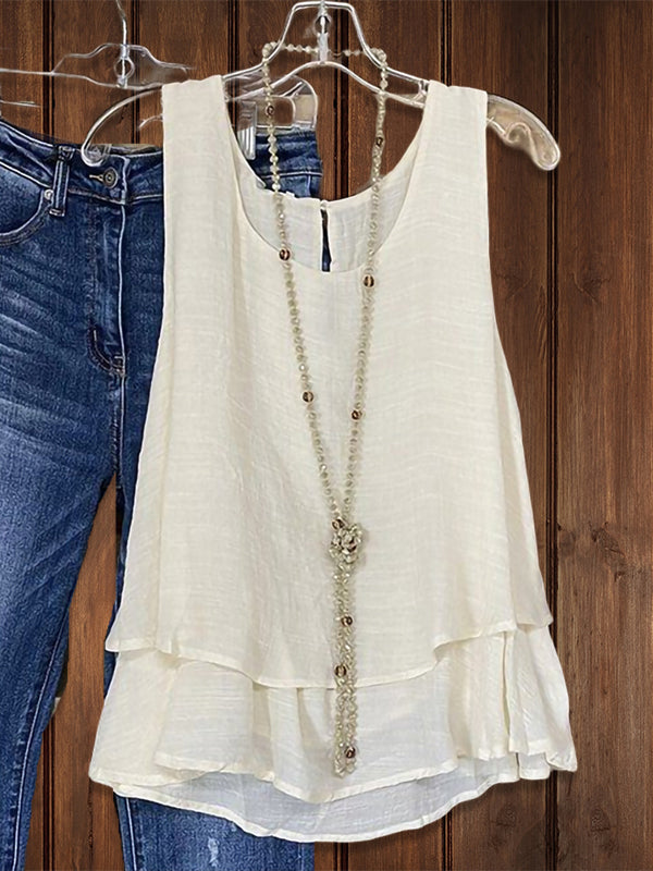 Double Layered Cotton Yarn Tank Top