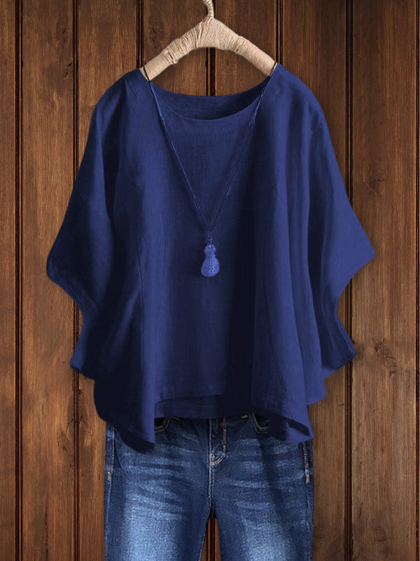 Relaxed Crew Neck Tunic Top